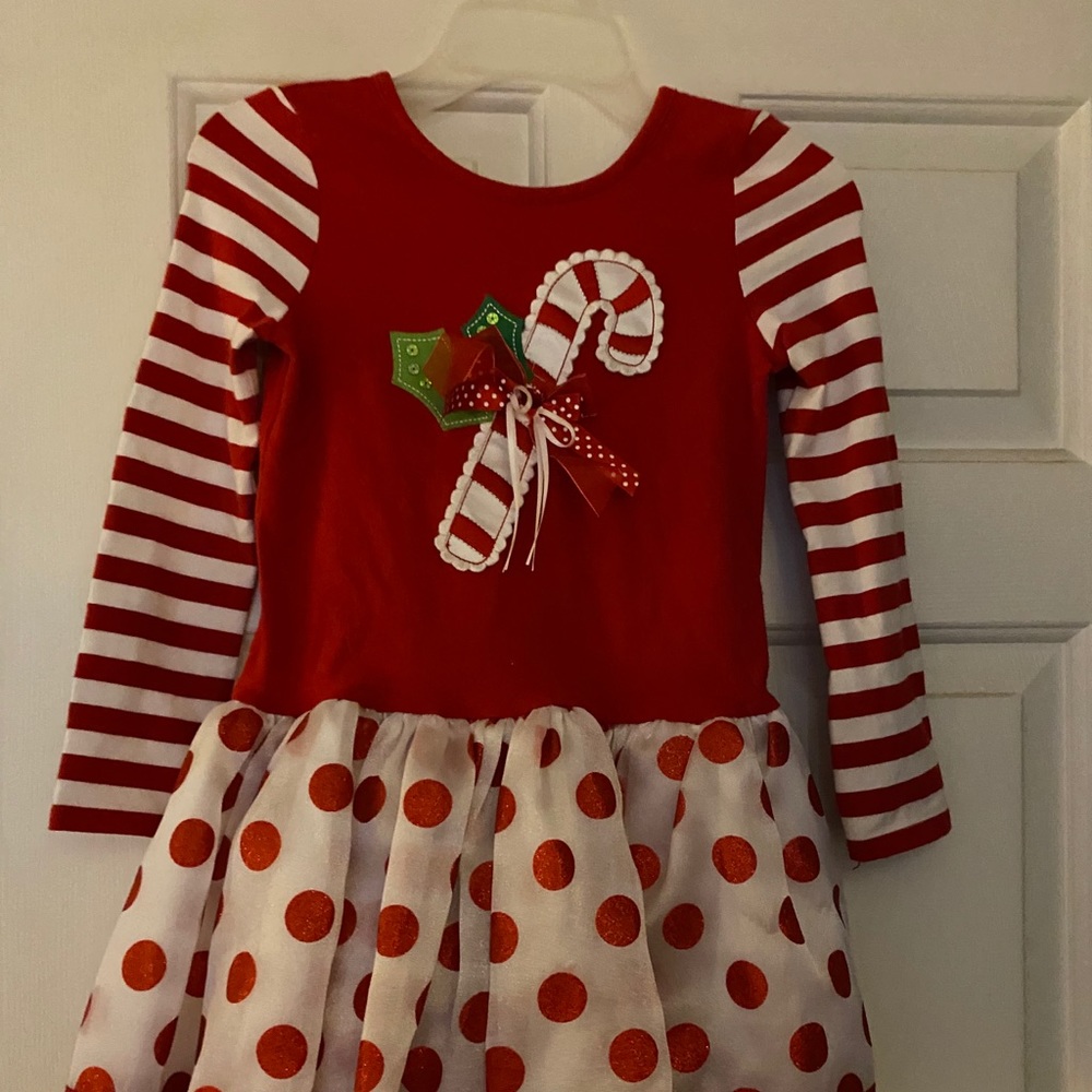 Beautiful red and white dress with leggings